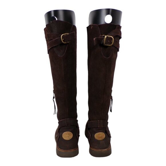 EMU Australia Suede Kemmie Knee-high Waterproof Sheepskin Boots Brown Sz 7 #1051 - Picture 6 of 11